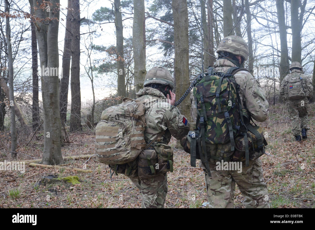 Die BOWMAN-Familie von taktischen Funkgeräten bietet die britische Armee mit HF, VHF und UHF sprach- und Datenkommunikation von Bildung Stockfoto