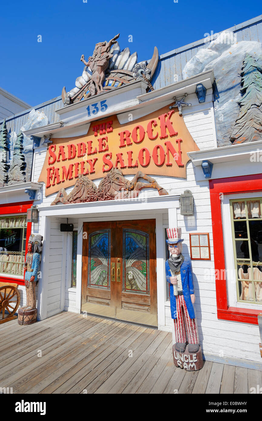 Eingang des Restaurants "The Saddle Rock Familie Saloon", Jackson, Wyoming, USA Stockfoto