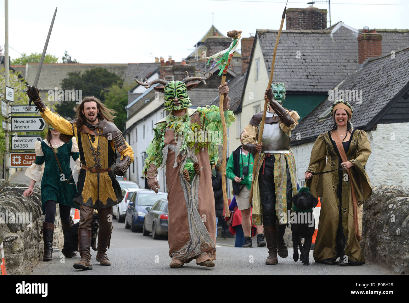 Das Green man Festival kann an einem Tag in Clun in Shropshire gefeiert werden. Bild von Dave Bagnall Photography Stockfoto