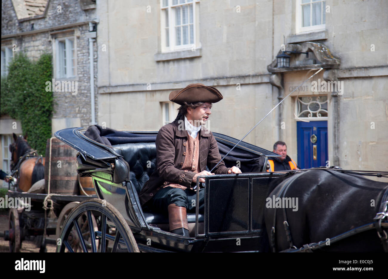 Dreharbeiten für das Zeitdrama Poldark, Corsham, Wiltshire, England, Großbritannien. 7. Mai 2014 Stockfoto