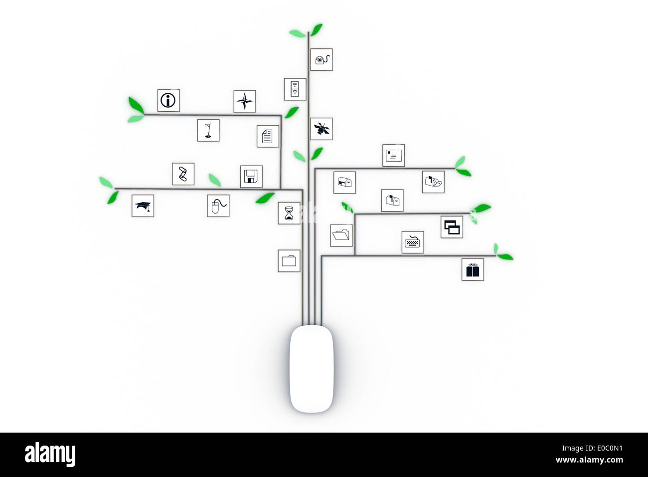Computer-Maus isoliert auf weißem Hintergrund Stockfoto