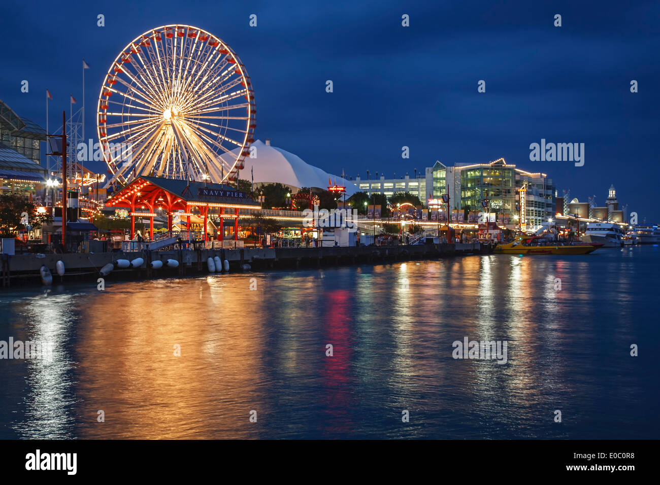 Riesenrad und Navy Pier, Chicago, Illinois USA Stockfoto
