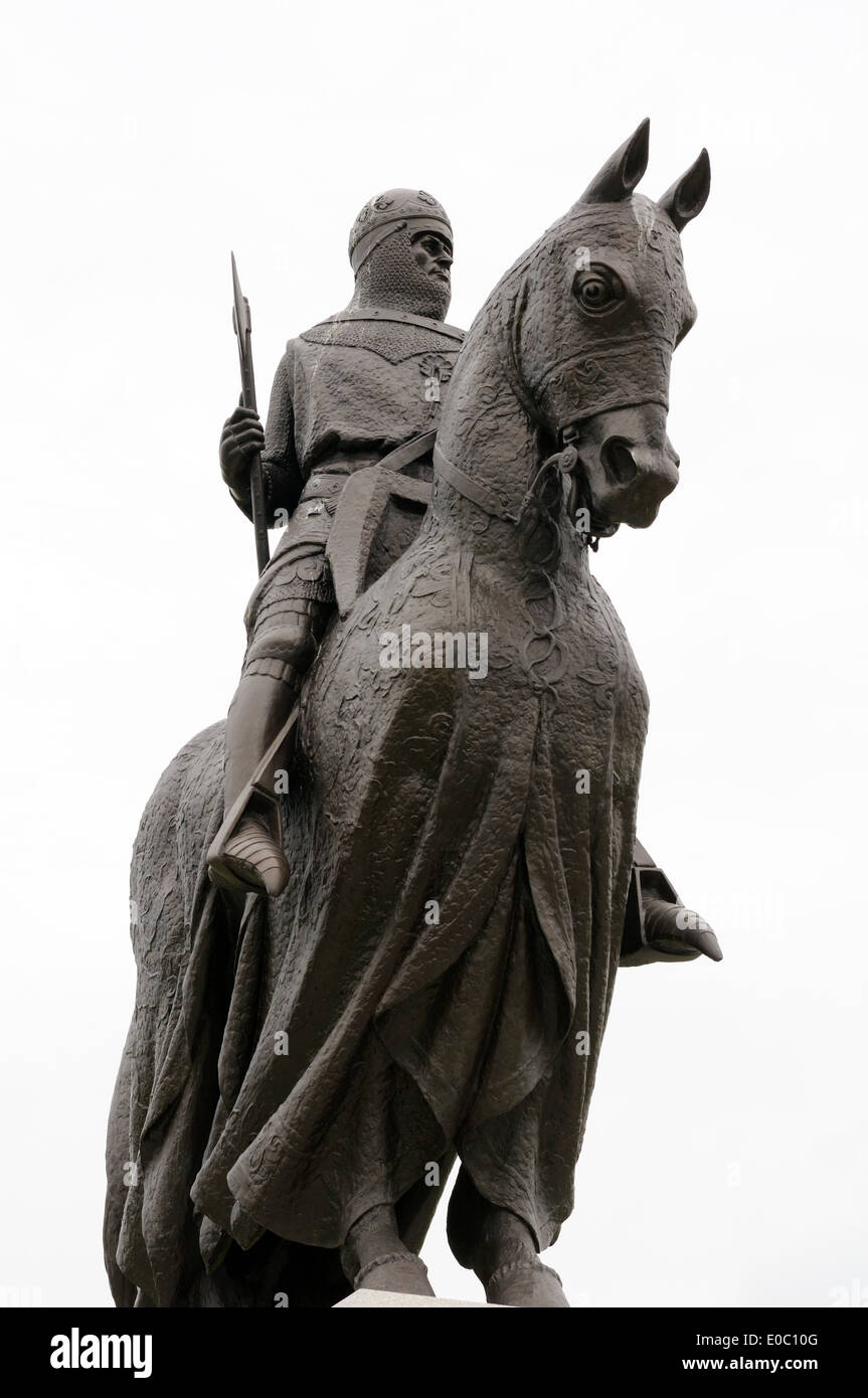 Statue von Robert Bruce an der Schlacht von Bannockburn Standort in Stirlingshire, Schottland. Stockfoto