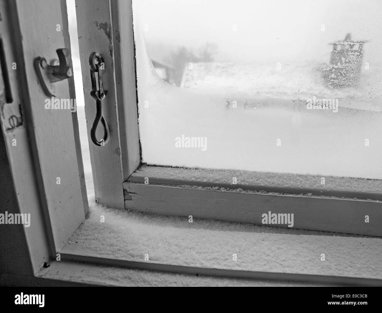 Kabinenfenster, Norwegen Stockfoto