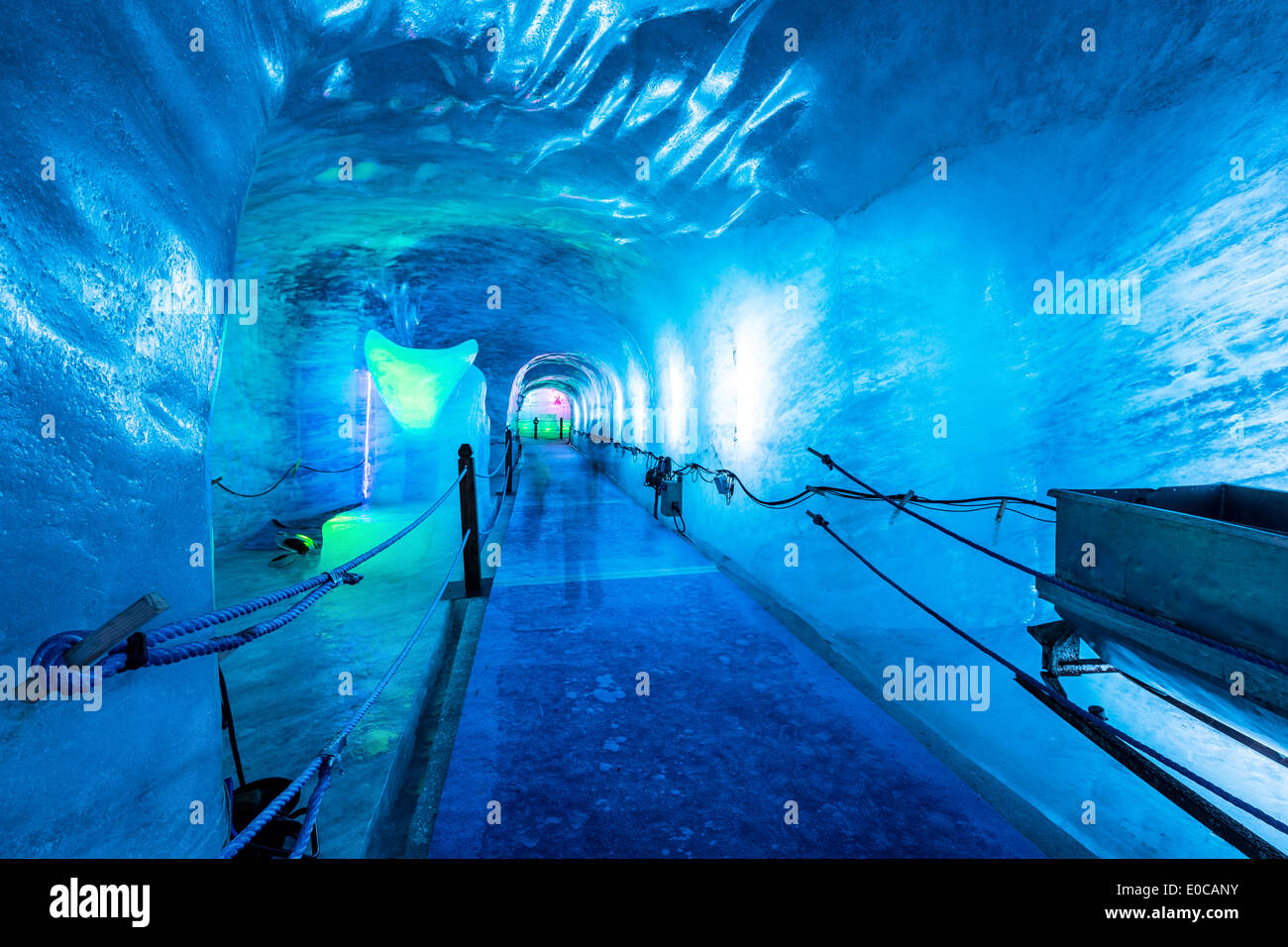 Im Mer de Glace Gletscher Eis Höhle, Chamonix, Frankreich, Alpen, EU Stockfoto