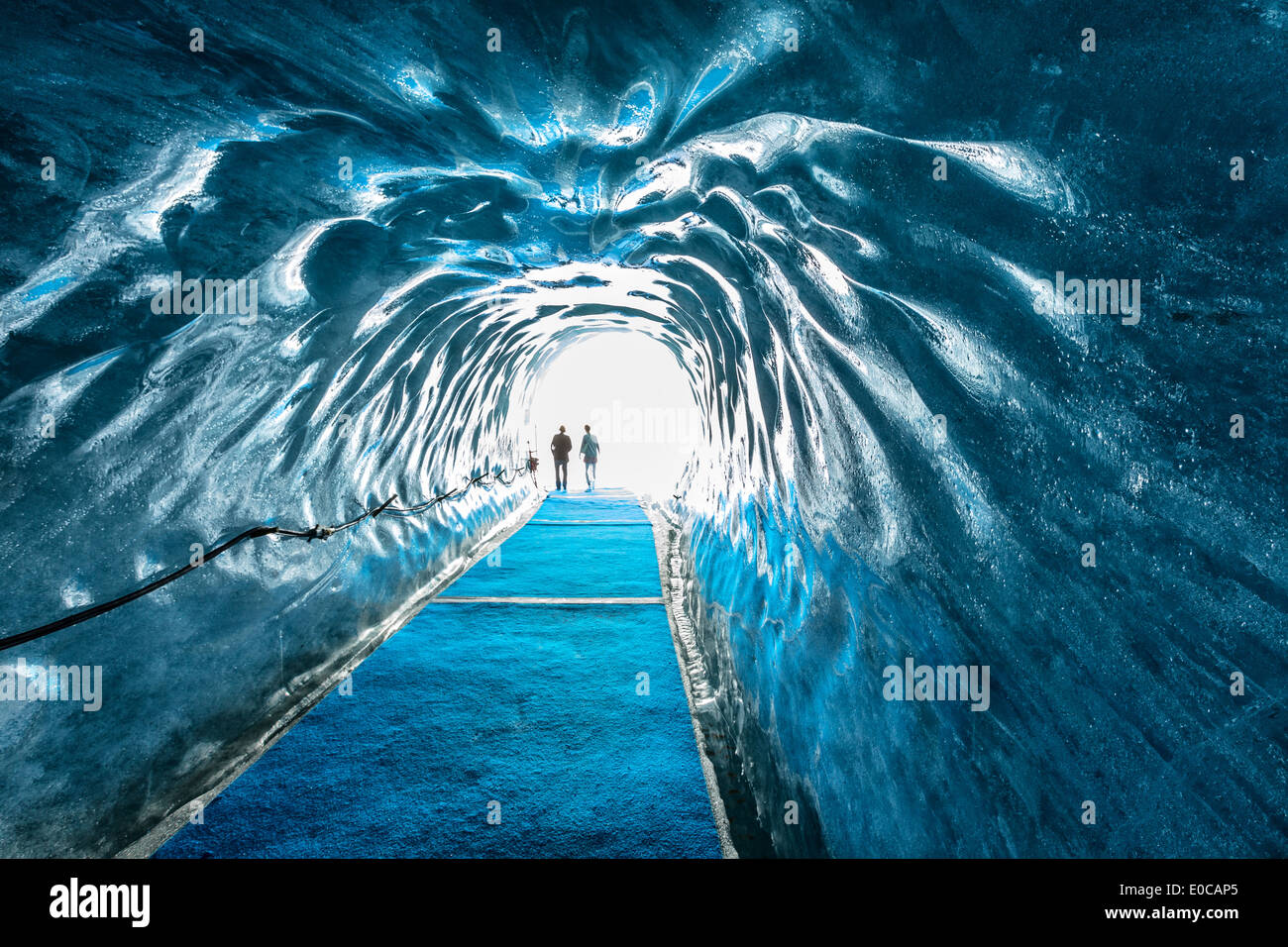Der Eingang zum Mer de Glace Gletschereis Höhle, Chamonix, Frankreich