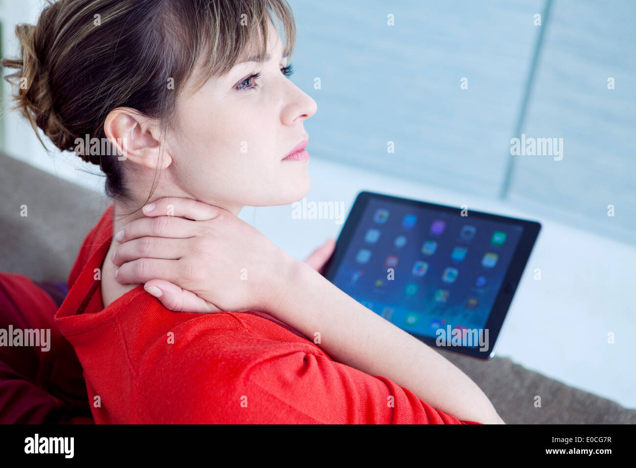 Zervikalgie in eine Frau Stockfoto