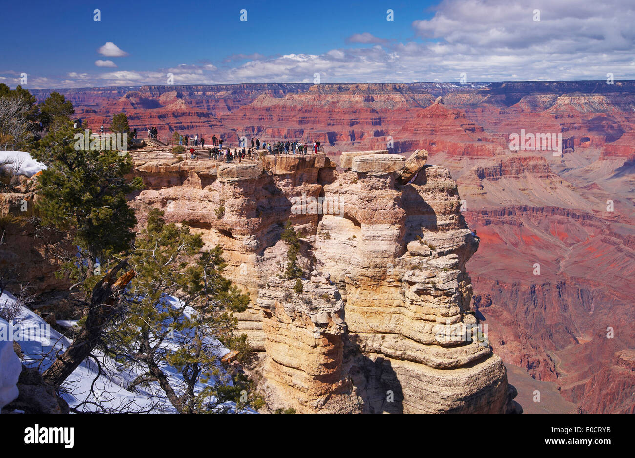 Blick über den Mather Point, Grand Canyon South Rim, Grand Canyon National Park, Arizona, USA, Amerika Stockfoto