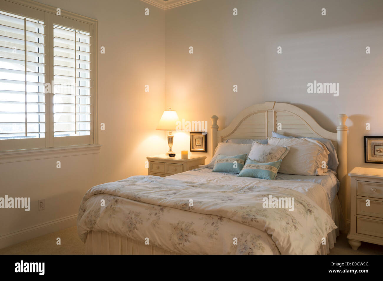 Schaukasten Schlafzimmer in Luxury Home, Florida, USA Stockfoto