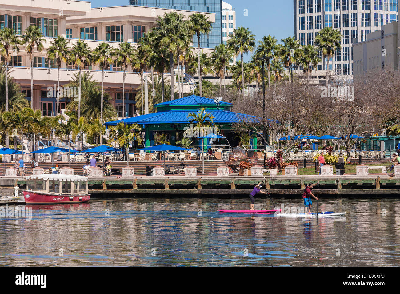 Cabana Bar und Wassertaxi, Tampa Convention Center, Tampa, USA Stockfoto