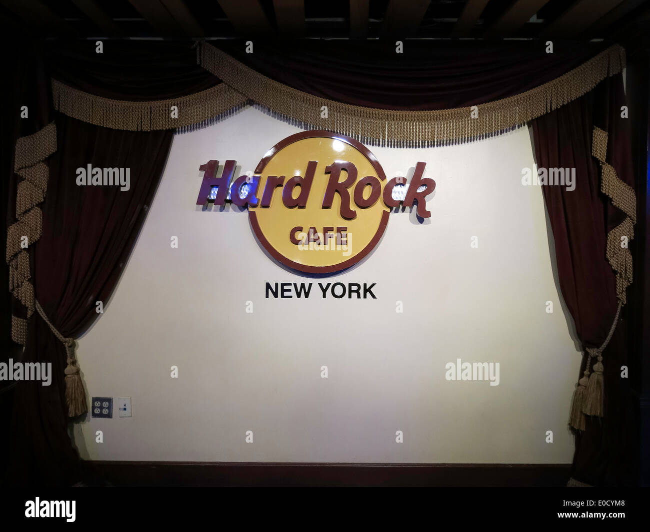 Hard Rock Cafe New York Zeichen, Times Square, New York Stockfoto