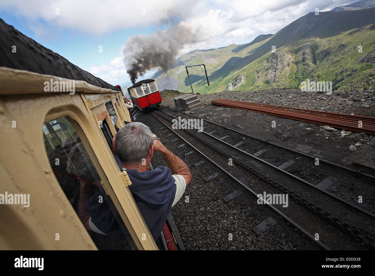Die alte Zahnradbahn Snowdonia Mountain Railway, North Wales, Großbritannien, Europa Stockfoto