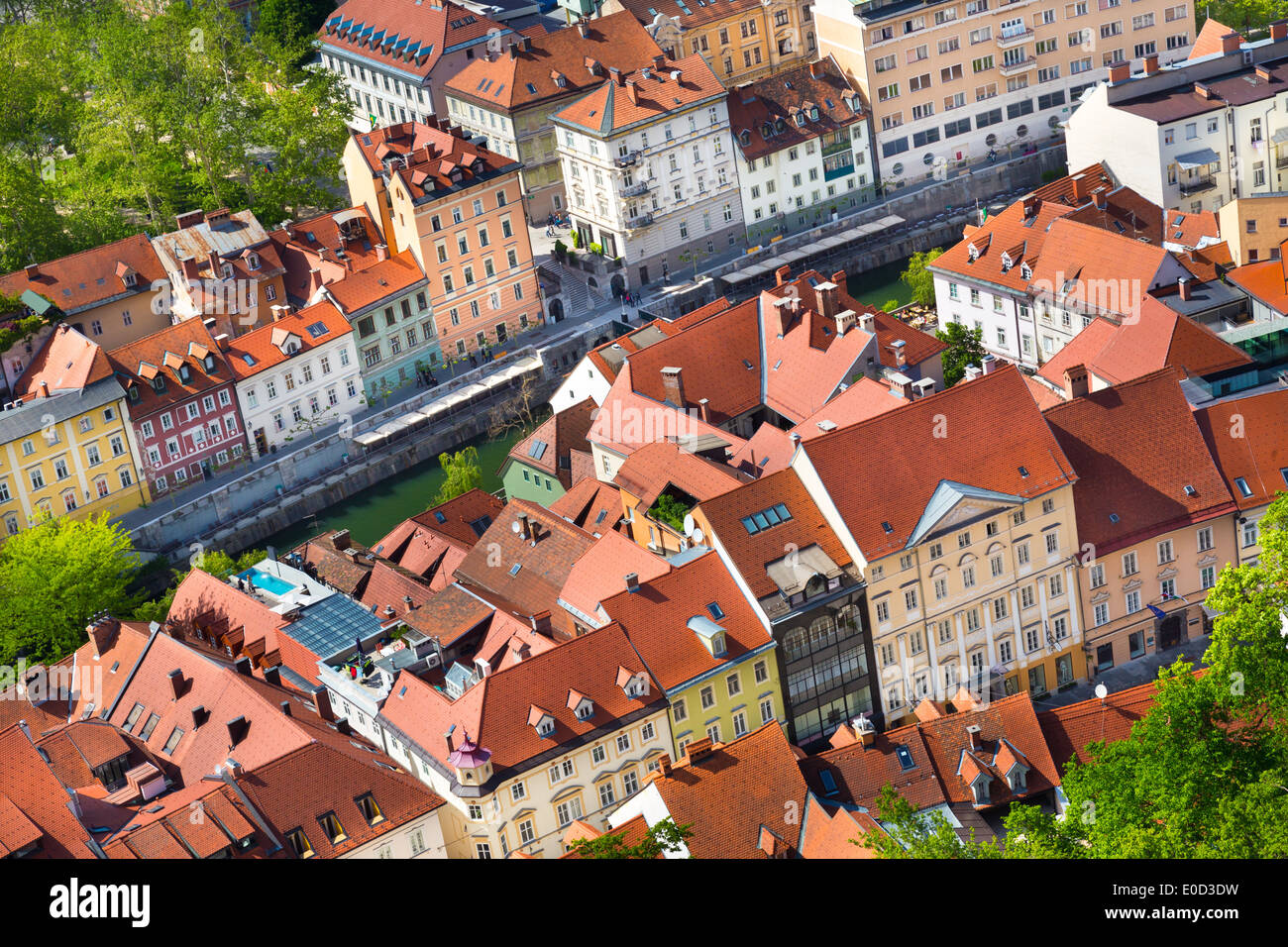 Panorama von Ljubljana, Slowenien, Europa. Stockfoto