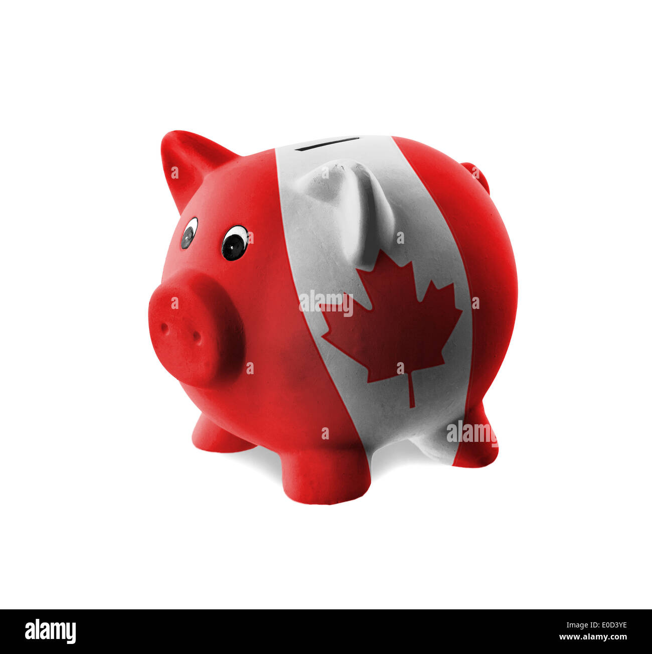 Keramik Sparschwein mit Malerei der Nationalflagge Kanada Stockfotografie -  Alamy