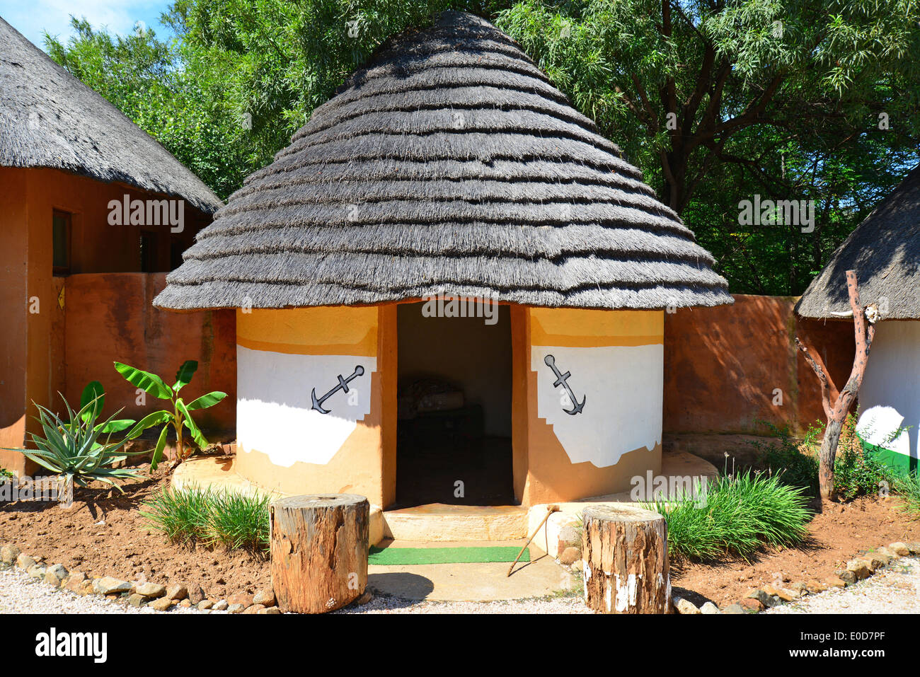 Pedi Wohnung am Motseng Cultural Village, Sun City Resort, Pilanesberg, North West Province, Südafrika Stockfoto