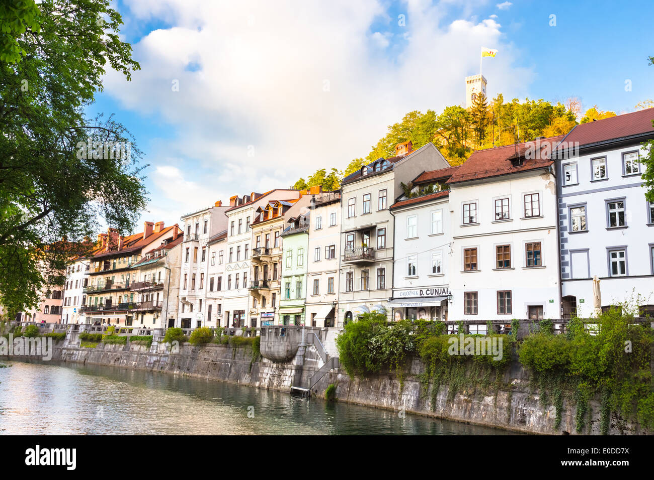 Mittelalterlichen Häusern von Ljubljana, Slowenien, Europa. Stockfoto