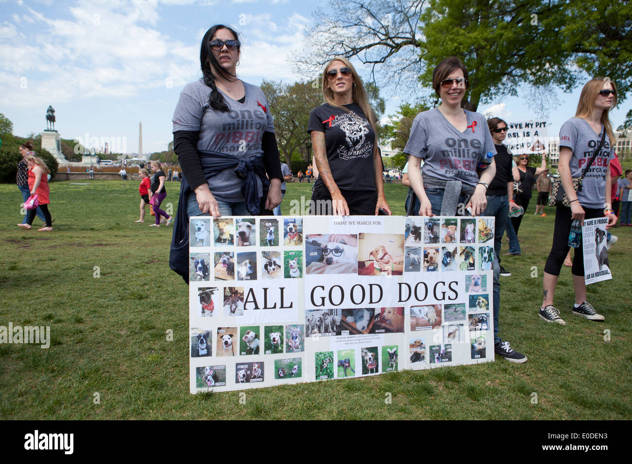 Pit Bull Hundebesitzer versammeln sich in Washington, DC, sich gegen rassenspezifische Gesetzgebung (BSL) Stockfoto