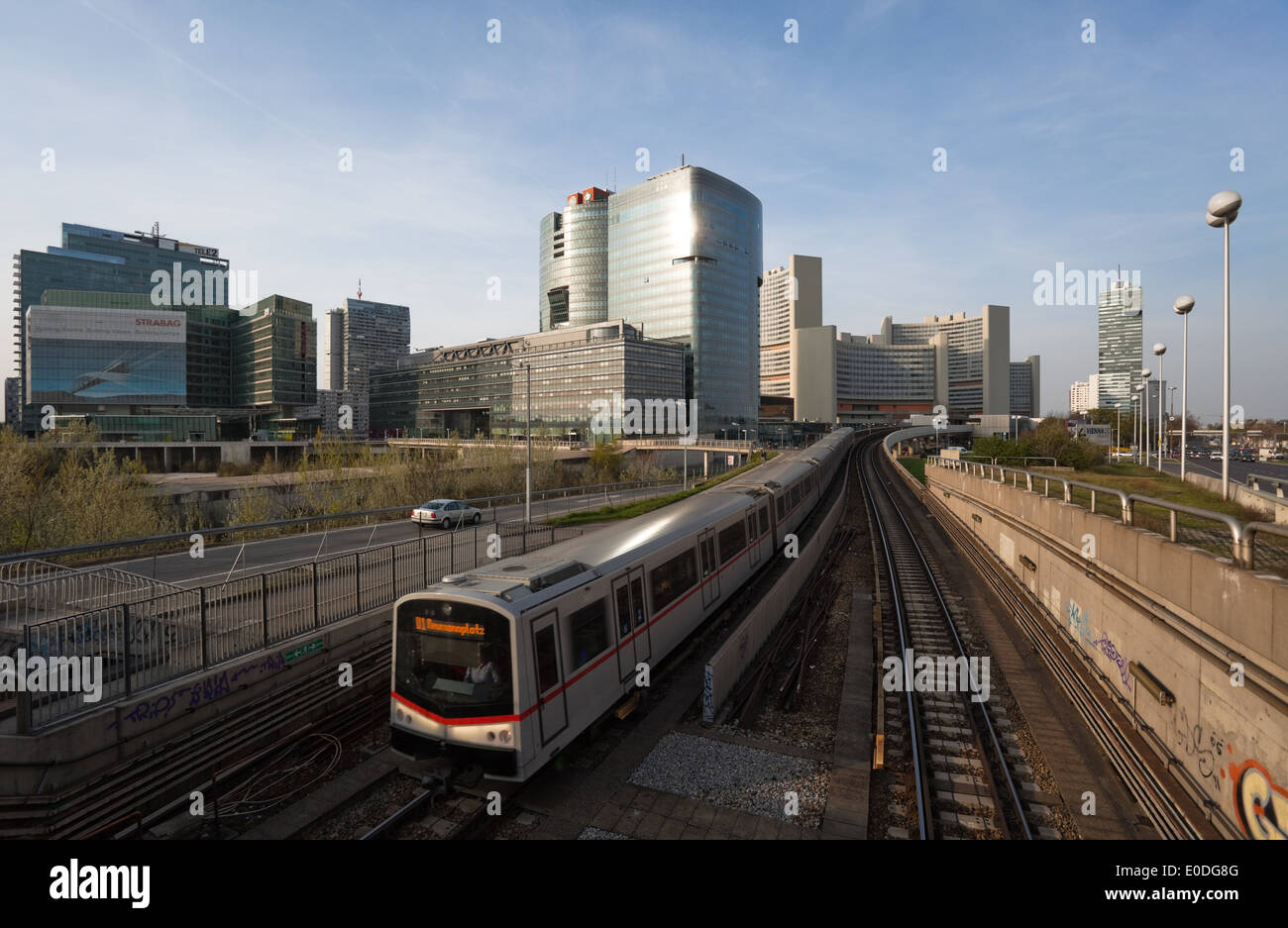 U-Bahn, Donaucity, Wien, Österreich - U-Bahn, Donau-City, Wien, Österreich Stockfoto