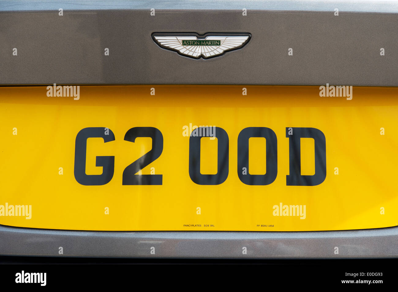 Aston Martin DB9 G2 OOD Nummernschild Stockfoto