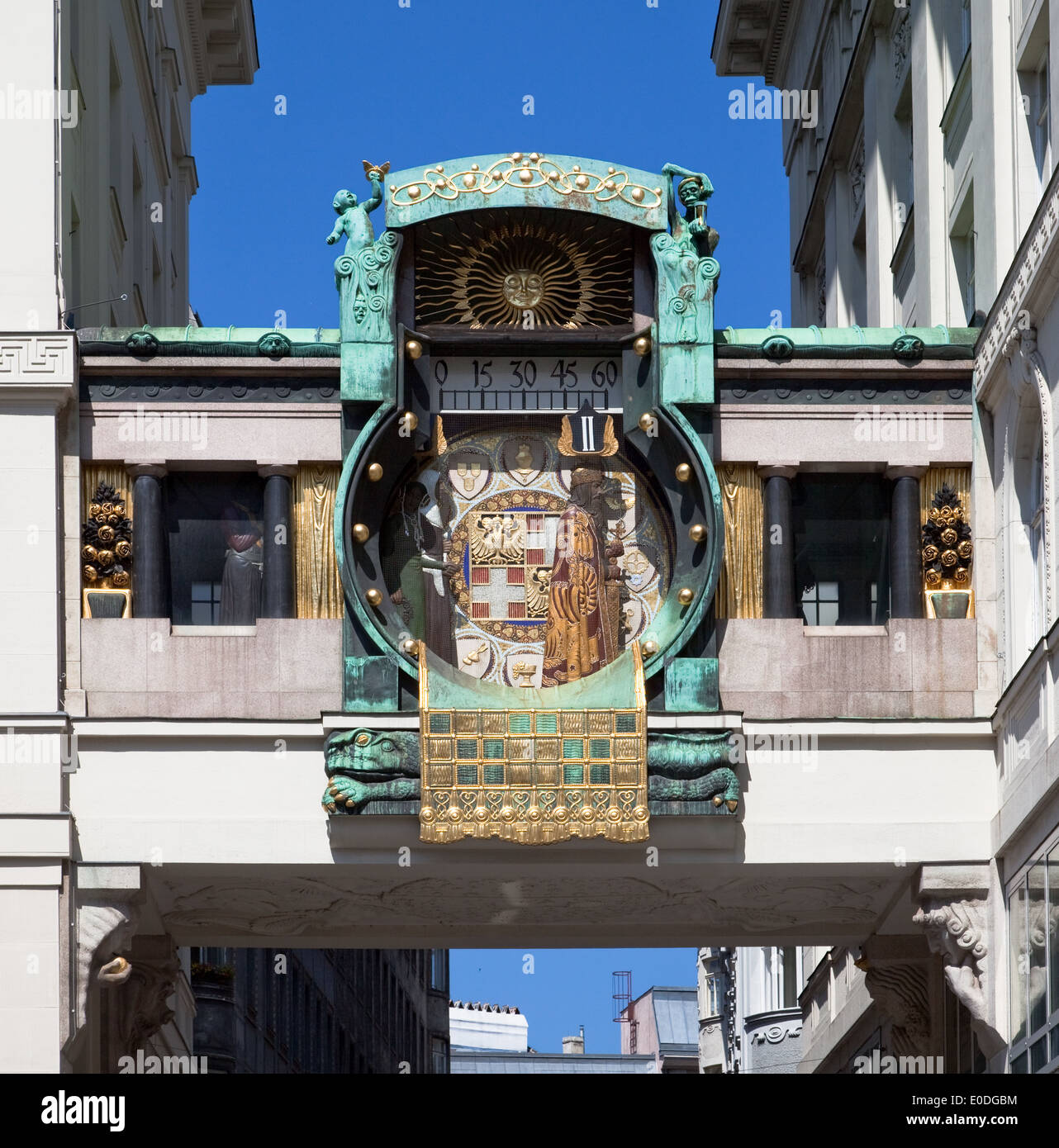 Anker-Uhr, Wien, Österreich Stockfoto