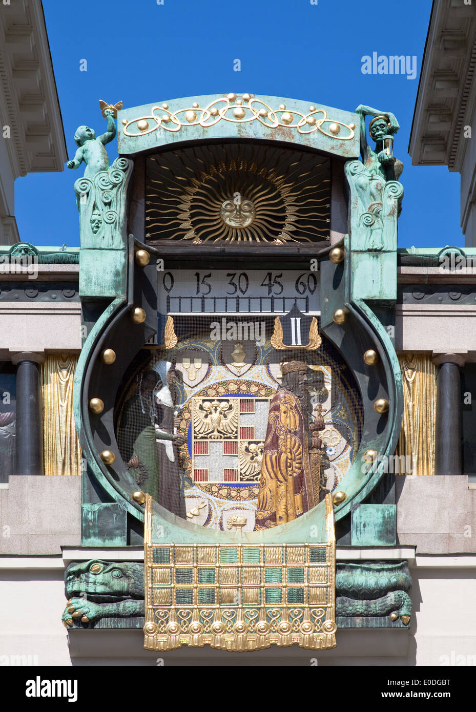 Anker-Uhr, Wien, Österreich Stockfoto
