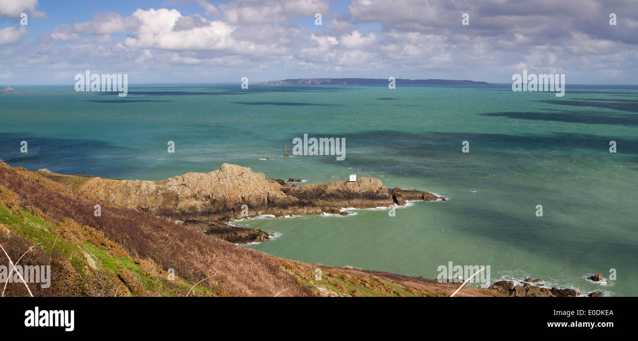 Blick auf Jerbourg Punkt auf Guernsey Kanalinseln Stockfoto