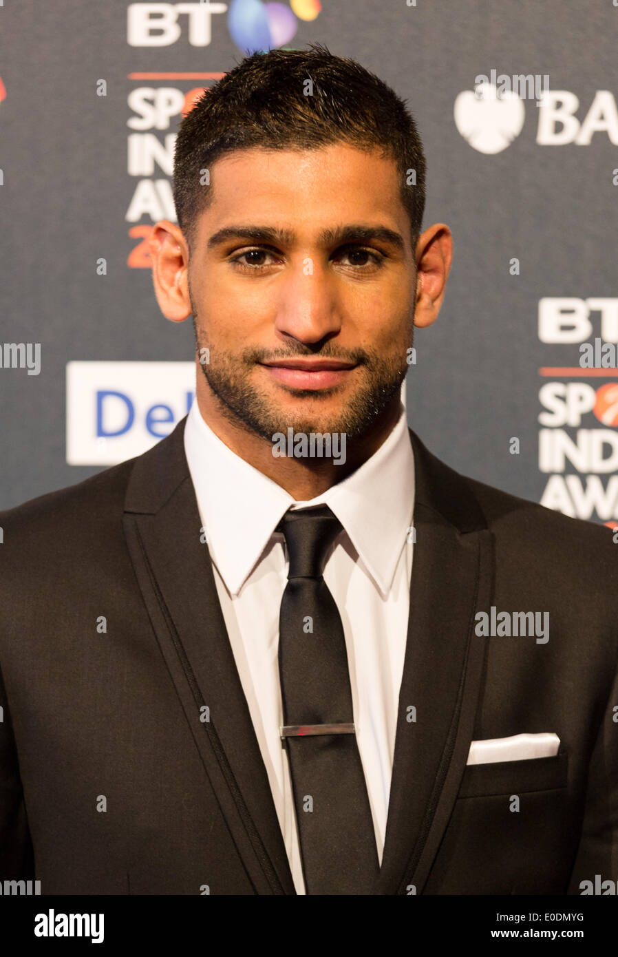 8. Mai 2014, London, UK. Amir Khan besucht den BT Sport Industry Awards am Battersea Evolution am 8. Mai 2014 in London, UK. Stockfoto