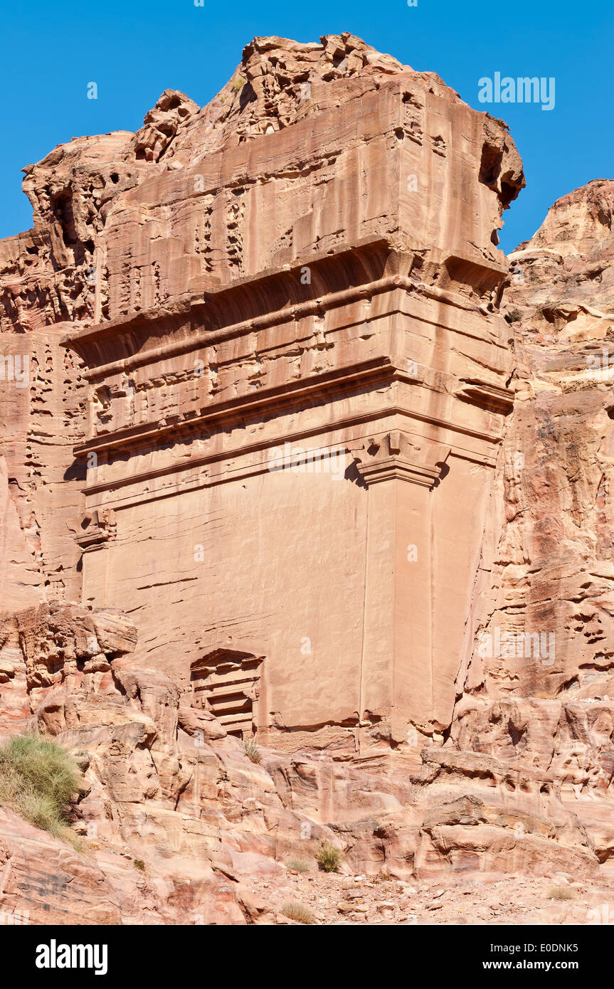 Ein altes Grab Denkmal in Petra, Jordanien. Ein UNESCO-Weltkulturerbe. Stockfoto