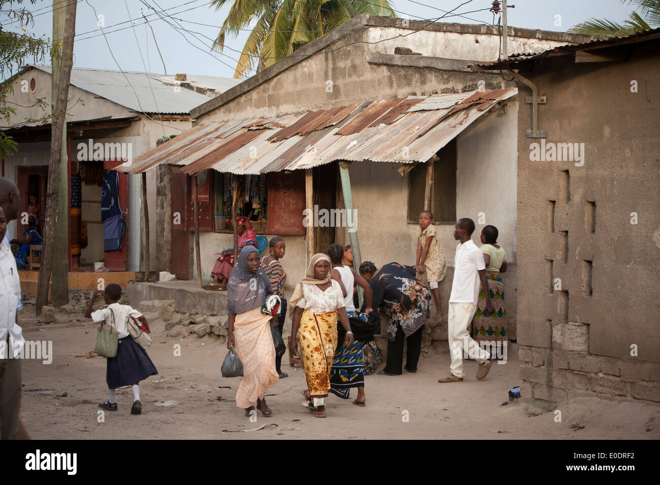 Wohngebiet von Dar Es Salaam, Tansania, Ostafrika. Stockfoto