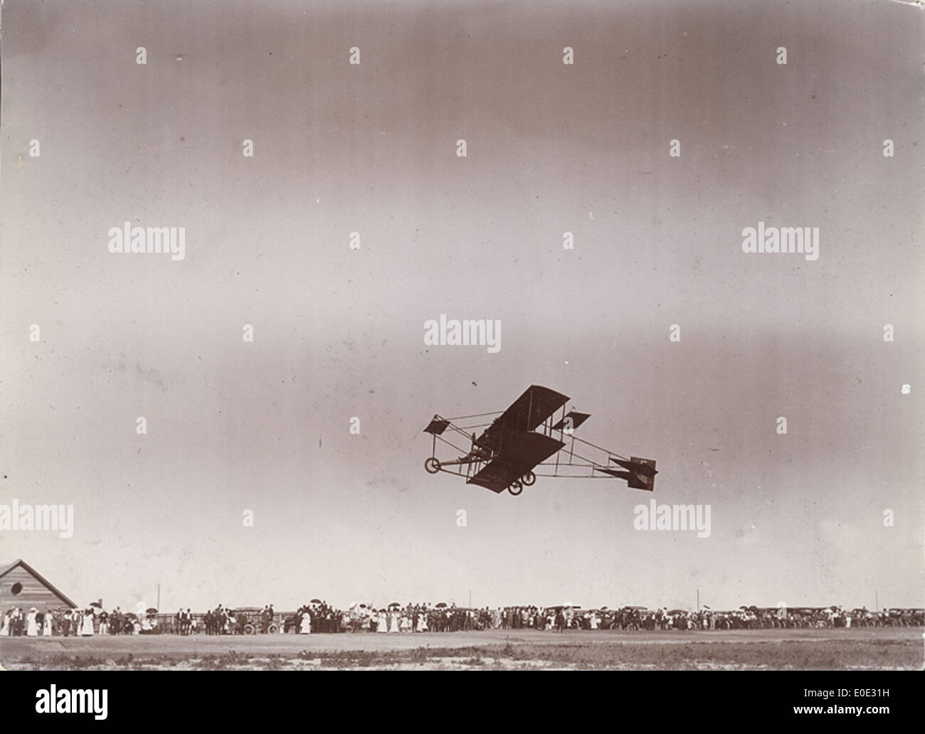 Eugene B. Ely steuert den Flugzeug Erstflug In Lethbridge Stockfoto