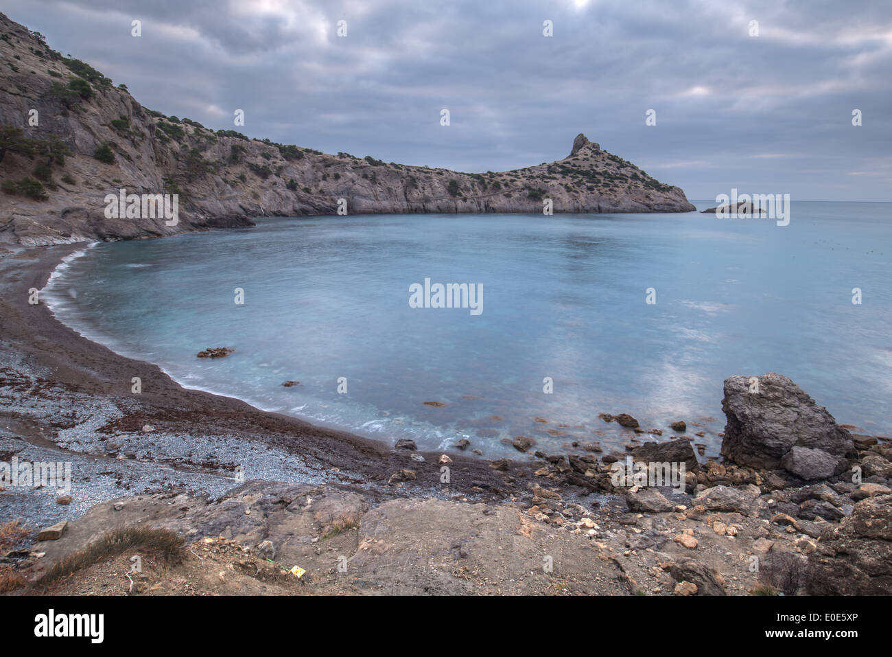 Schwarzes Meer-Landschaft auf der Krim Stockfoto