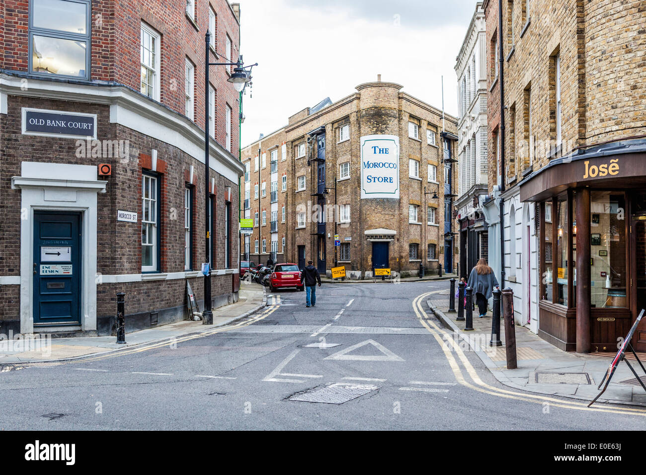 Marokko-Shop - viktorianischen Lager- und Old Bank Gerichtsgebäude konvertiert nun Luxus Wohnungen - Bermondsey, SE London Stockfoto