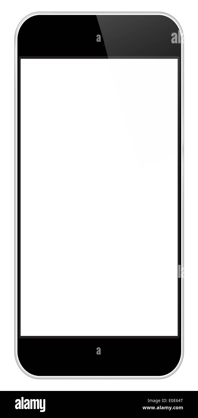 Schwarz Handy, Isolated On White Stockfoto