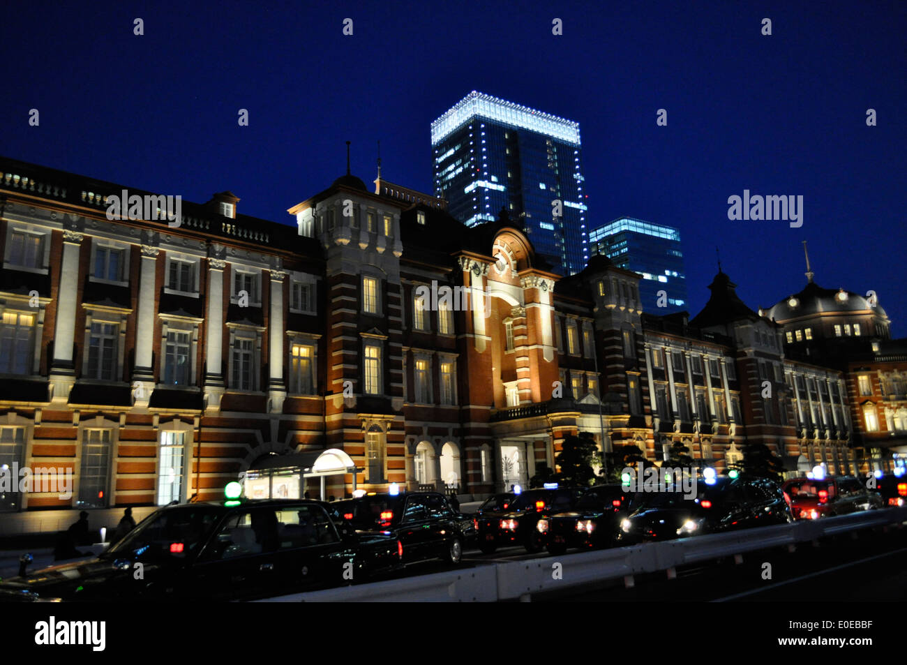 Tokyo Station Nachtansicht Stockfoto