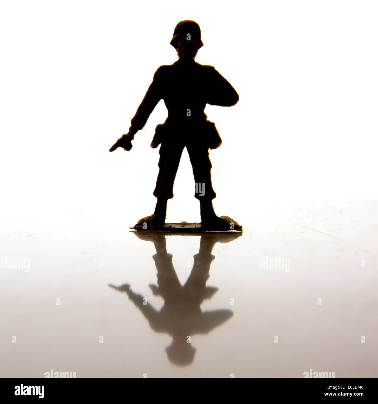 Spielzeug Soldaten silhouette Stockfoto