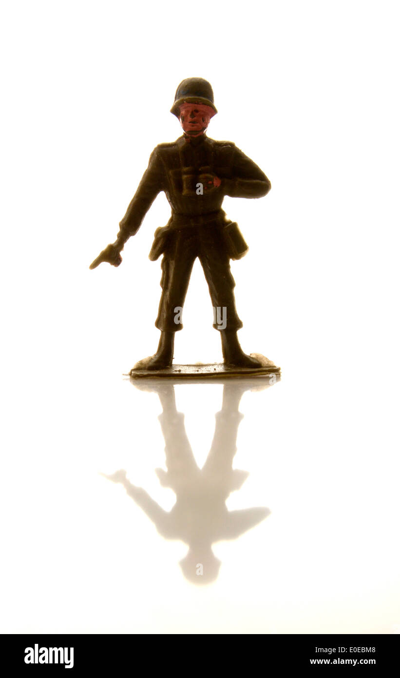 Soldaten Figur. Kindheit, Vorderansicht, volle Länge, menschliche Darstellung Stockfoto