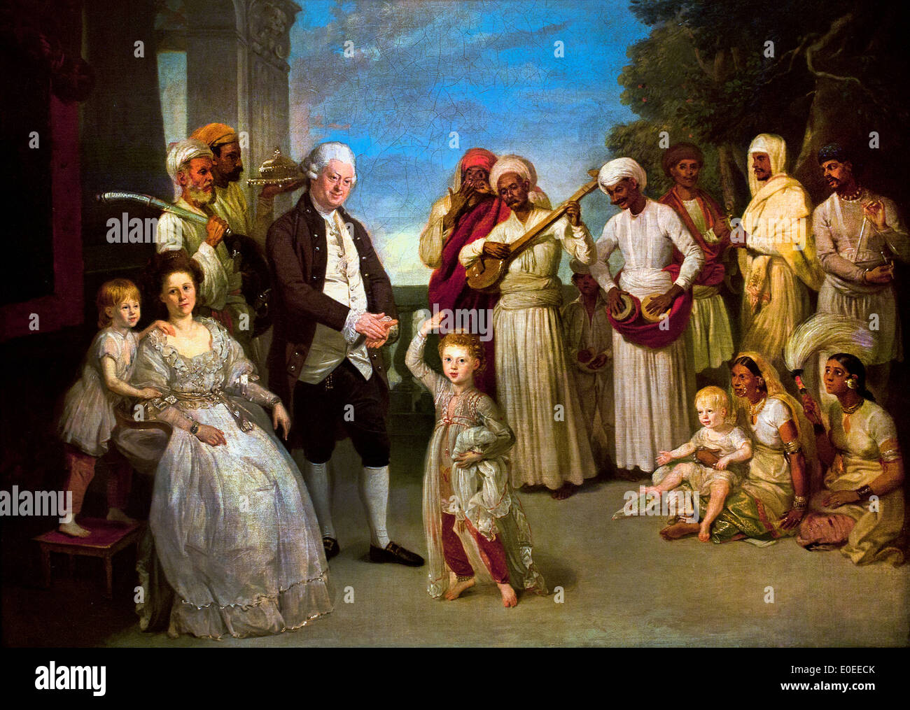 Gruppe Portrait mit Sir Elija und Lady Impey ca. 1783-1784 Johann Zoffany 1733-1810 Deutsch Deutschland Stockfoto