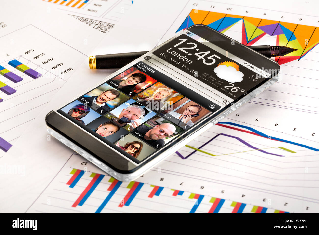 transparente futuristische klar Mobile Smartphone Stockfoto