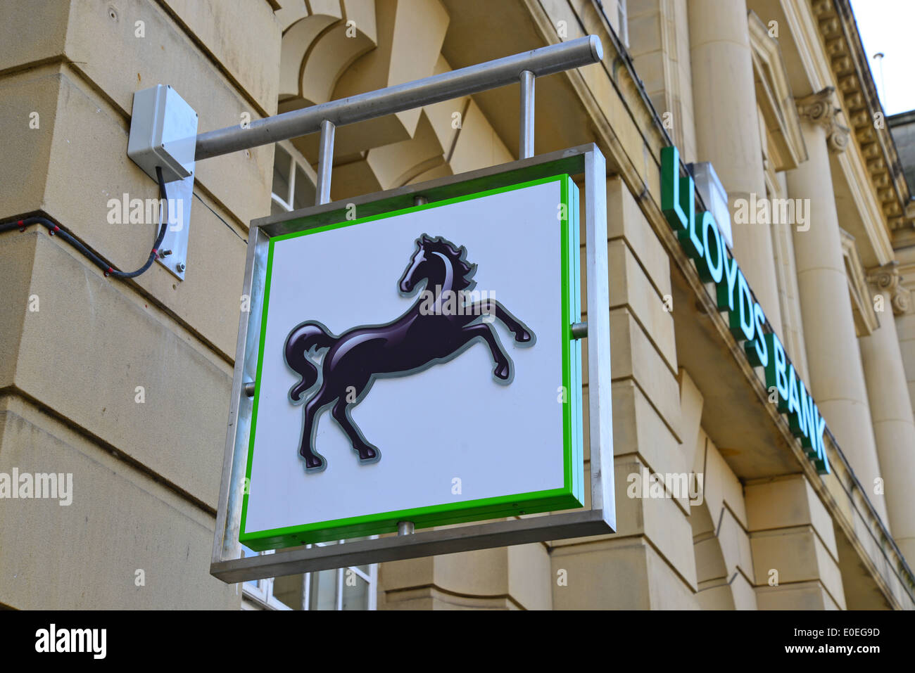 Lloyds Bank Zeichen, George Row, Northampton, Northamptonshire, England, Vereinigtes Königreich Stockfoto