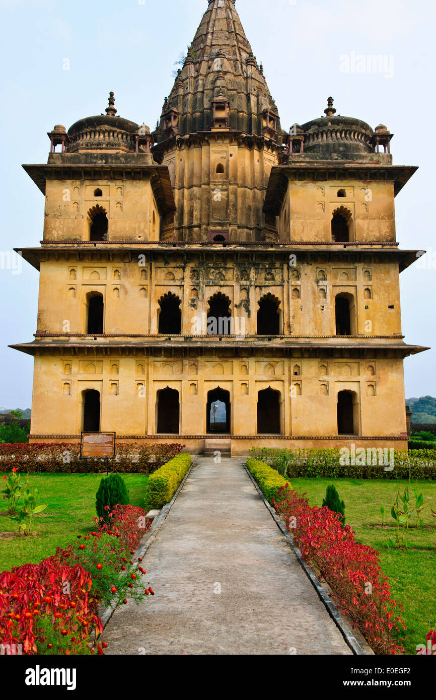 Ehrenmale von Jashwant Singh 1675-1684 AD, Ochha, Madhya Pradesh, Indien Stockfoto