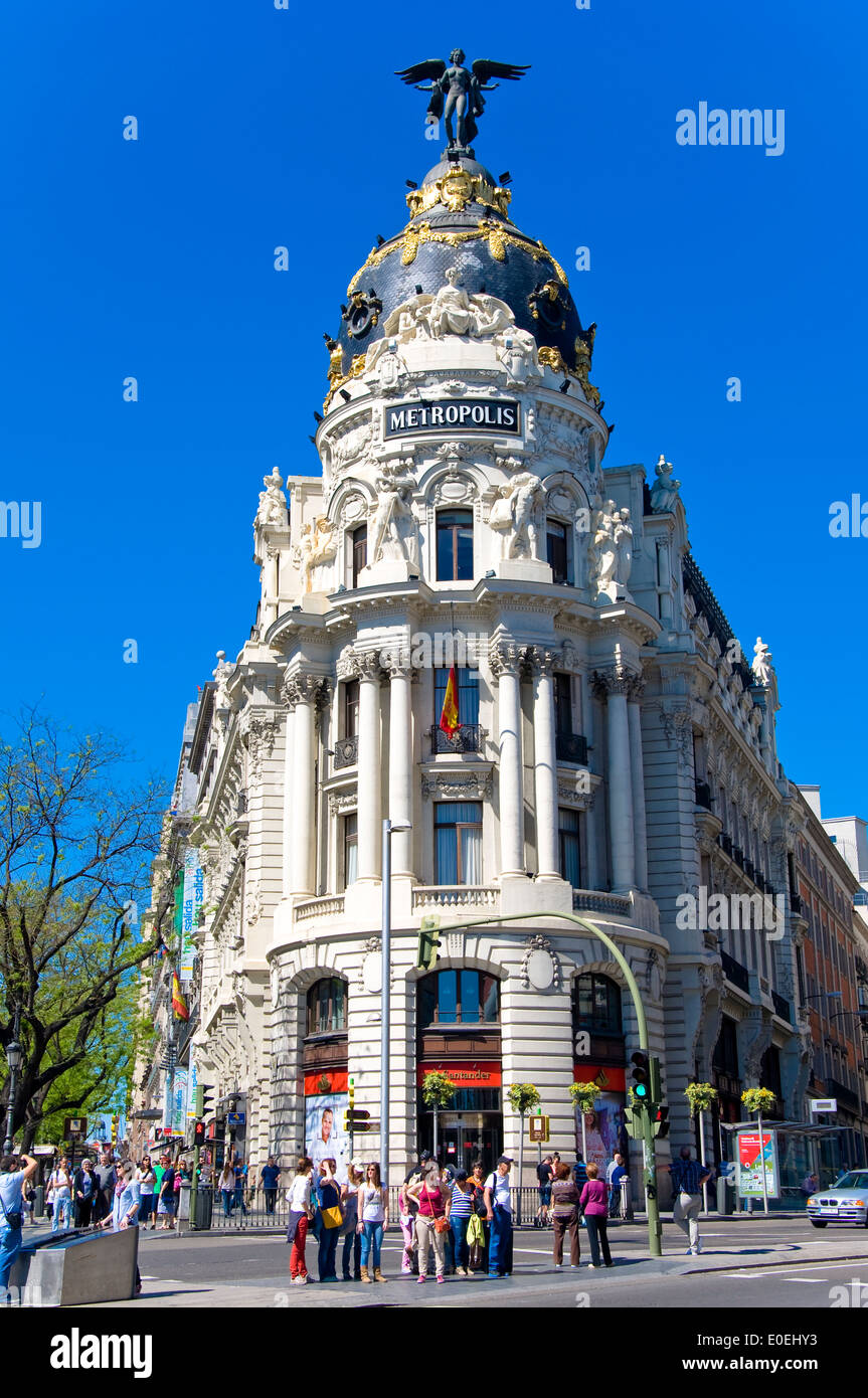 Die Metropolis Gebäude, Madrid, Spanien Stockfoto
