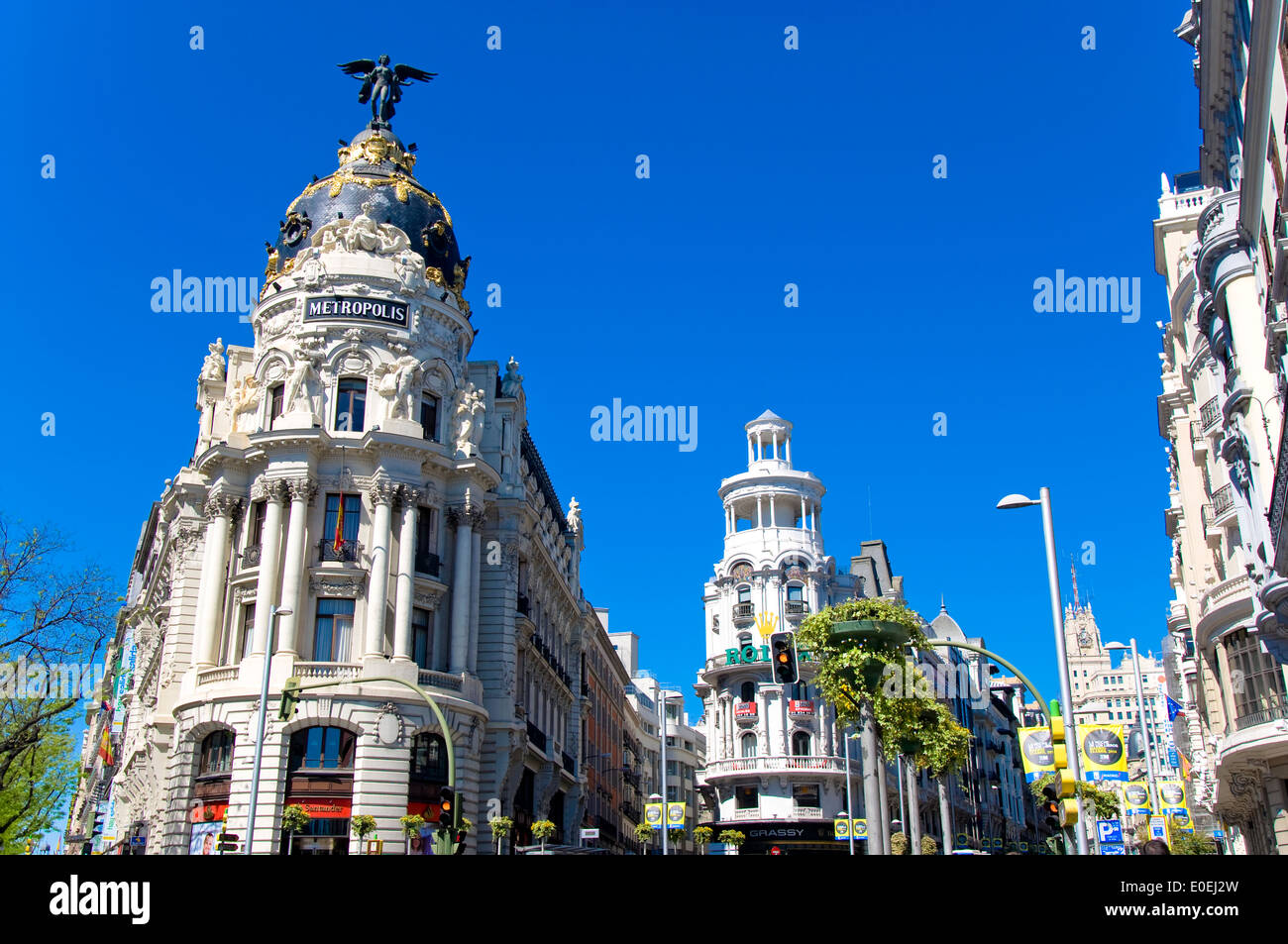 Die Metropolis Gebäude, Madrid, Spanien Stockfoto