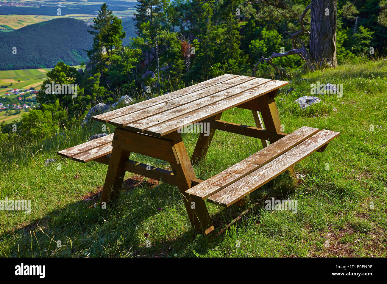 Außenbank Stockfoto