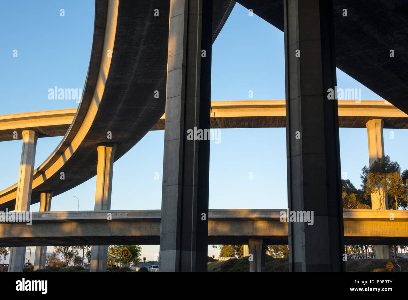 Los Angeles California, Interstate 110 105, I-110 I-105, Harbor Freeway, Autobahn, Überführung, Autobahn, Autobahn, Kreuzung, Kreuzung, erhöhte Straße, Kurve, sup Stockfoto