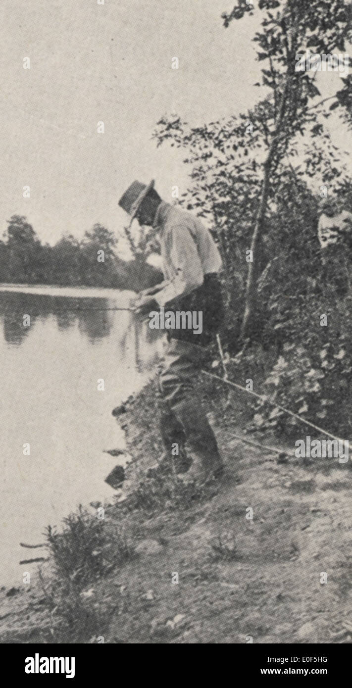 Ben Thompson Fischerei entlang des Scioto River, 1918 Stockfoto