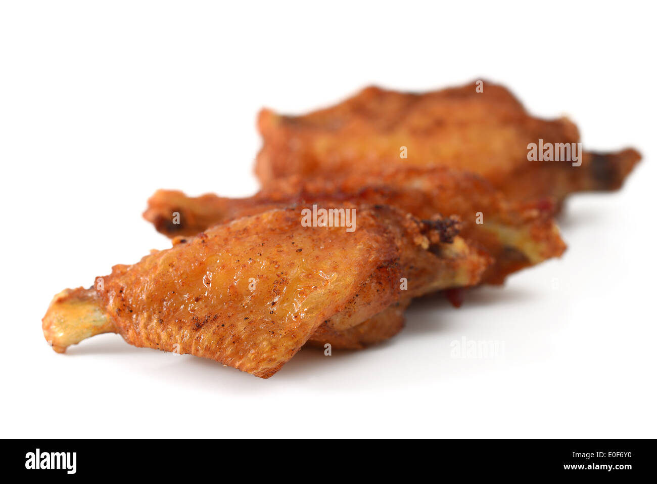 Gebratene Hähnchenflügel Stockfoto