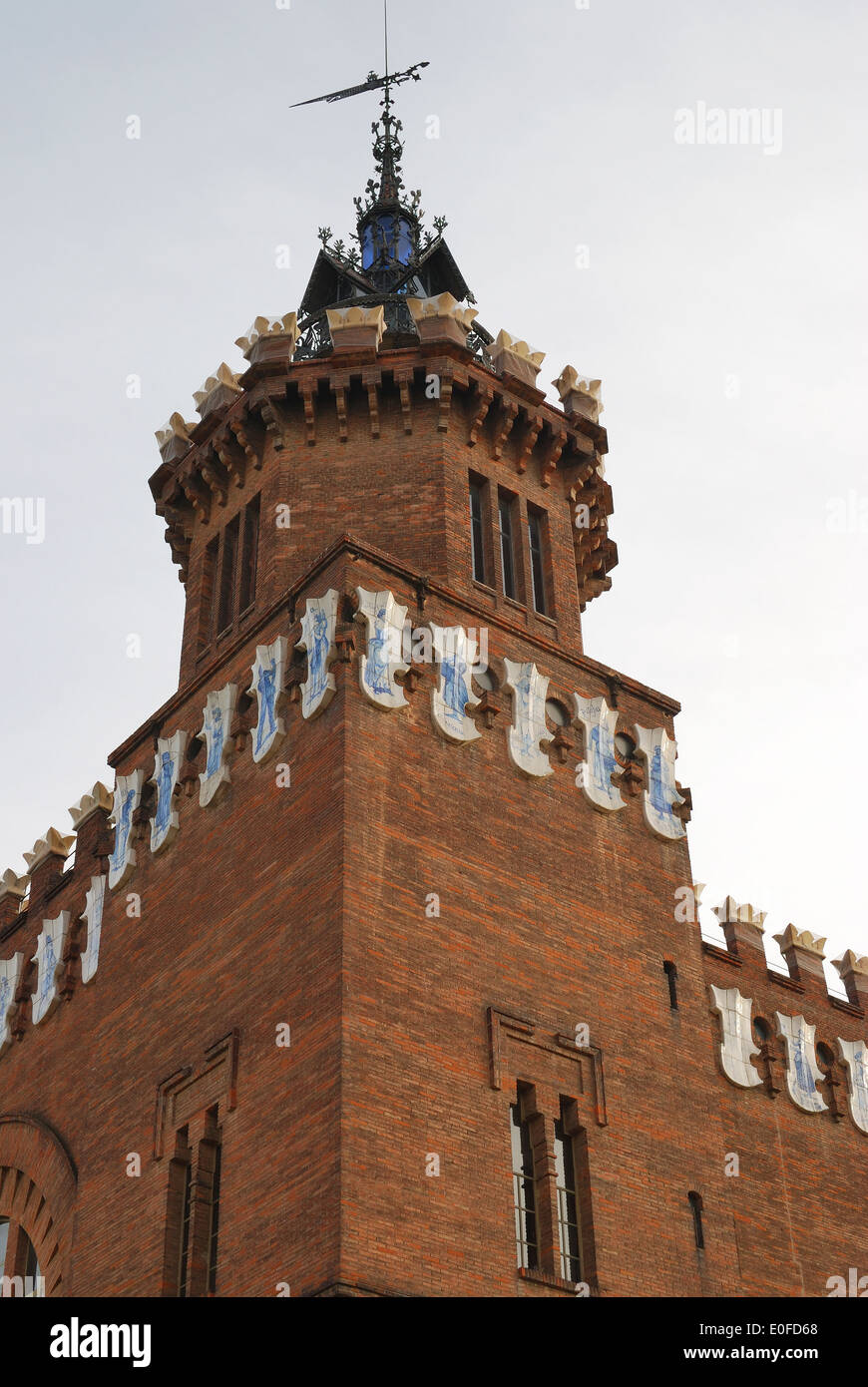 Museum der Naturwissenschaften oder Museu de Ciencies Naturales in Barcelona. Katalonien. Spanien. Detail des Turms Stockfoto