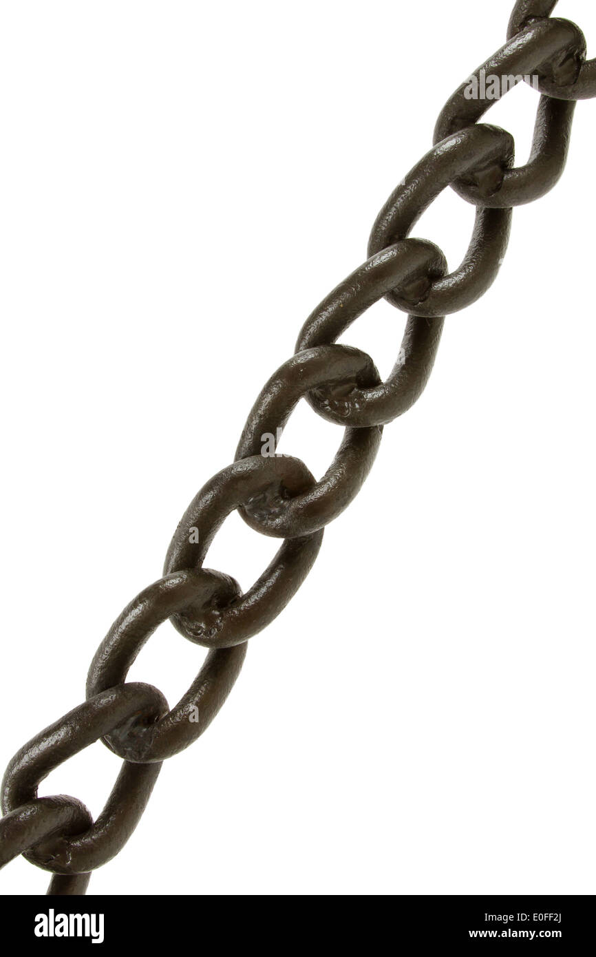 Schwarze Kette vor einem weißen Hintergrund isoliert Stockfoto