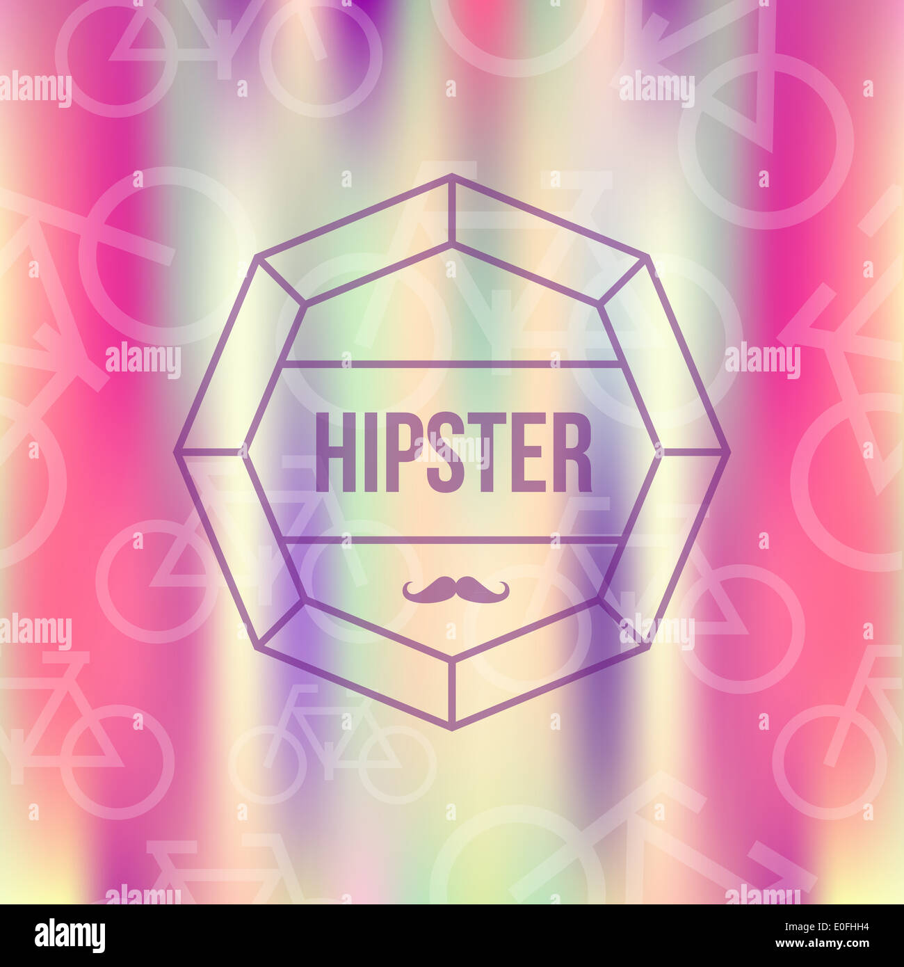 Bunte Hipster-Stil-Karte mit verschwommenen Effekt Hintergrund. Retro-Label-Design. EPS10 Vektor-Datei mit Transparenz Schichten. Stockfoto