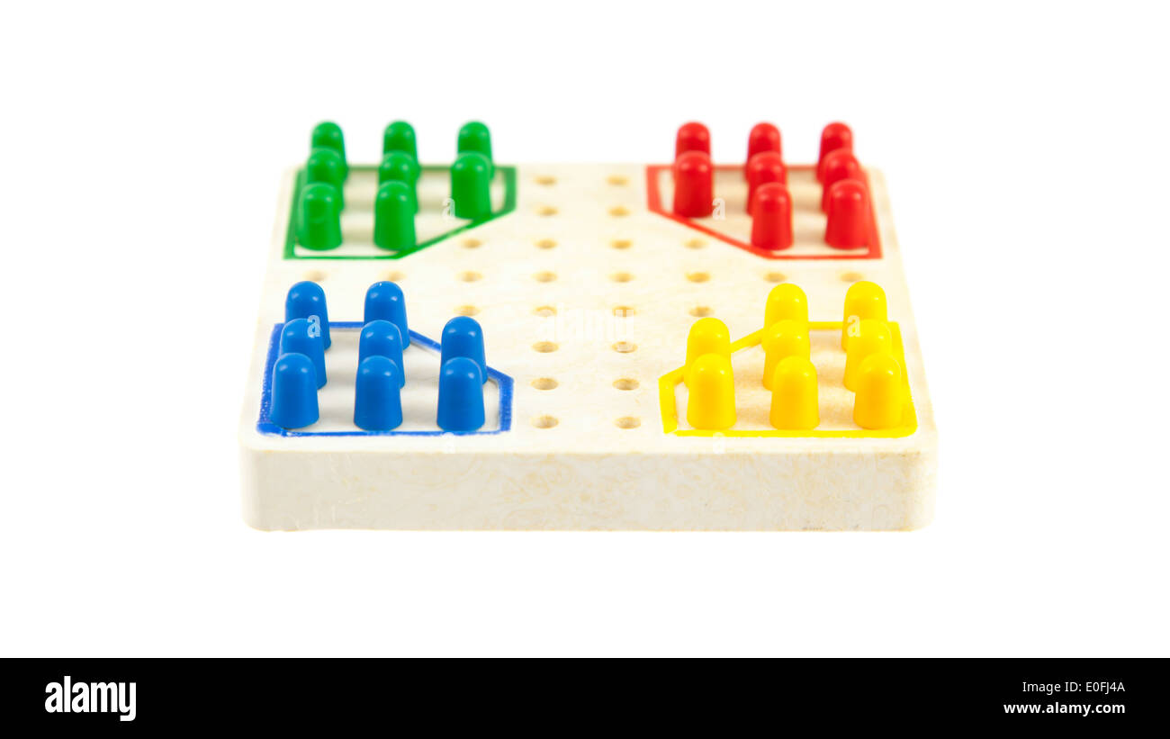 Sehr kleine Checker Board, isoliert auf weißem, selektiven Fokus Stockfoto